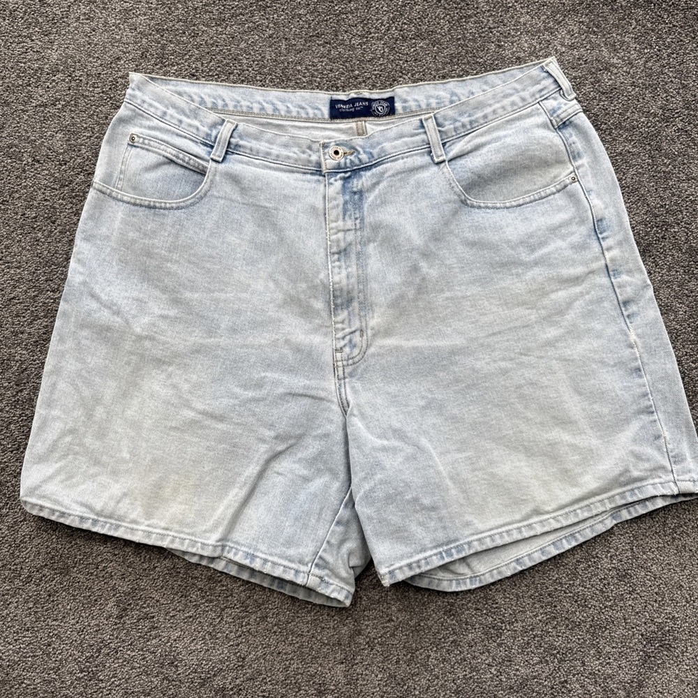 VTG Womens 22 VENEZIA Denim Shorts 90s Y2k Medium Wash High Wasted Jean Mom Blue